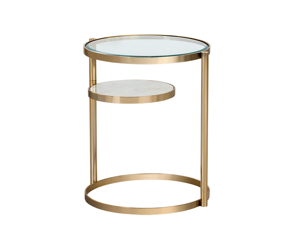 Helica Side Table - Anitque Brass